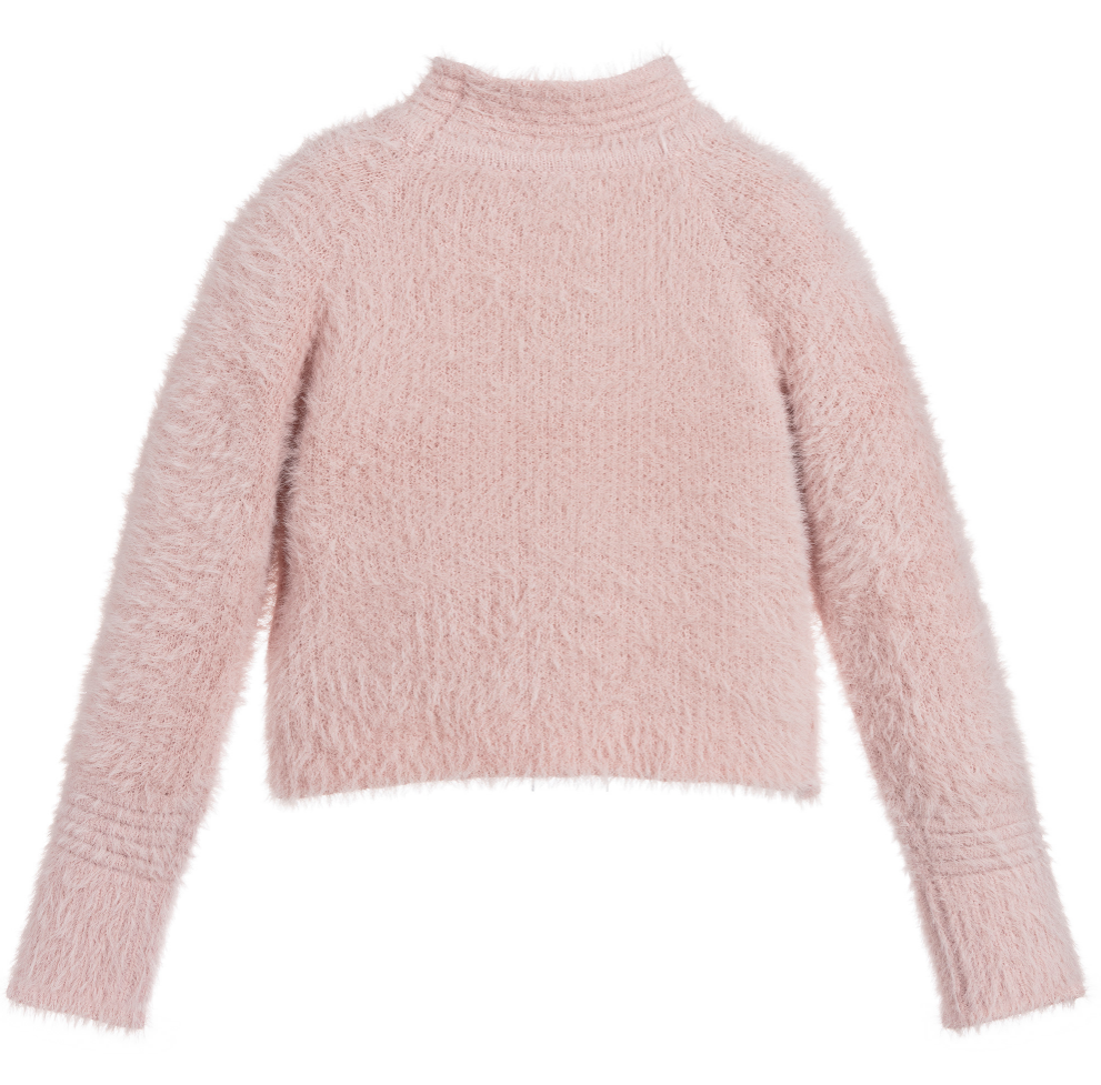 Pink Fluffy Pearl Sweater 