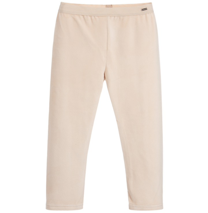 Beige Velvet Leggings