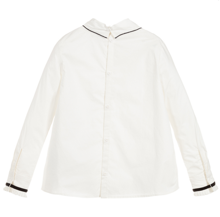 Ivory Poplin Bow Blouse 