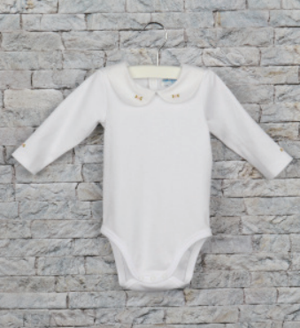 White Bodysuit w/ Floral Embroidery