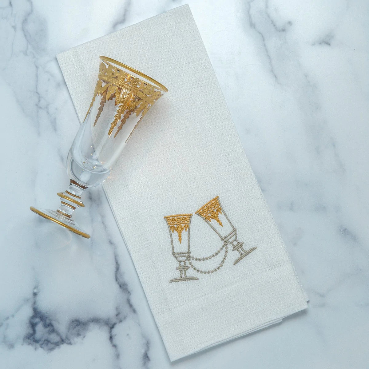 Vetro Gold Glasses Linen Towel
