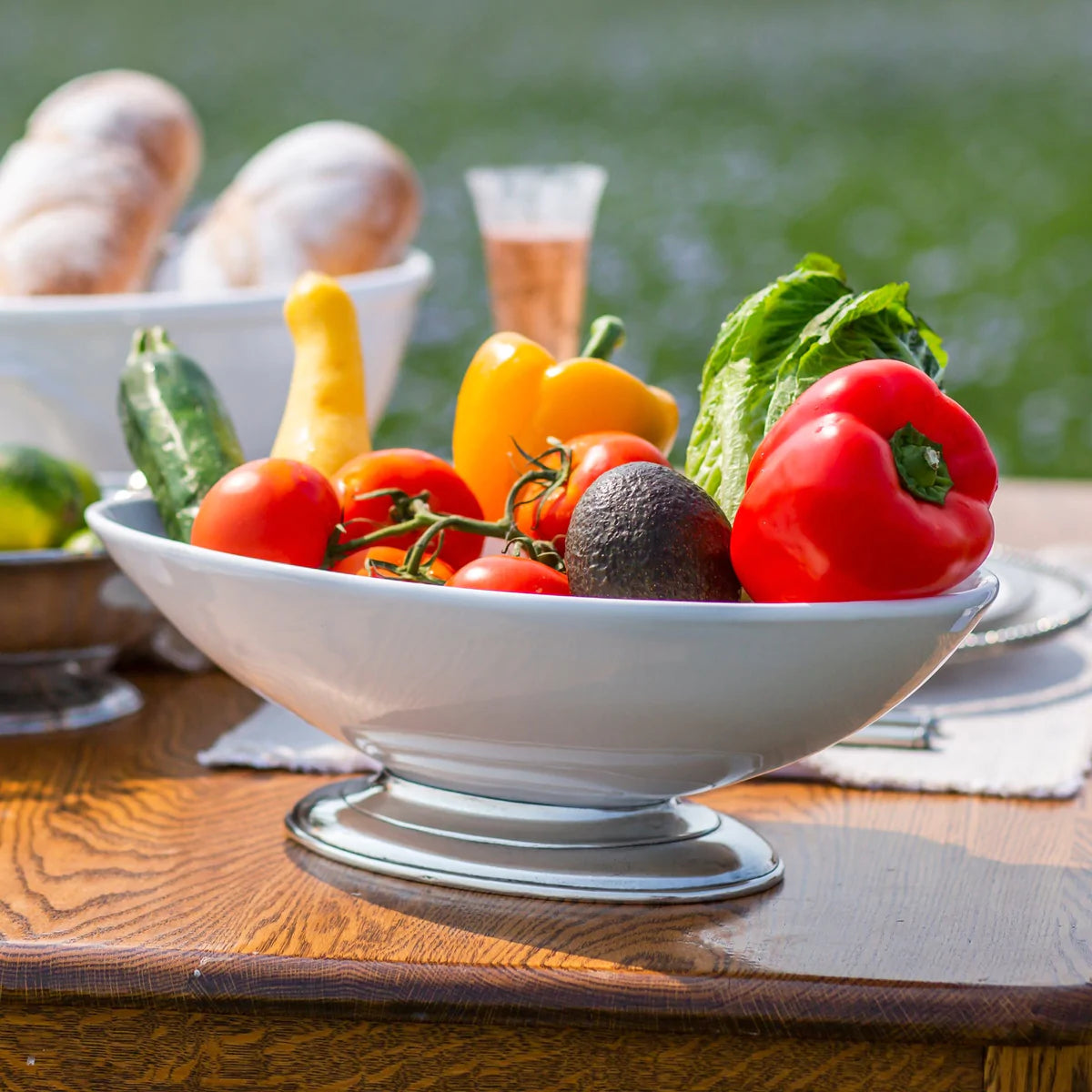 Tuscan Footed Oval Bowl