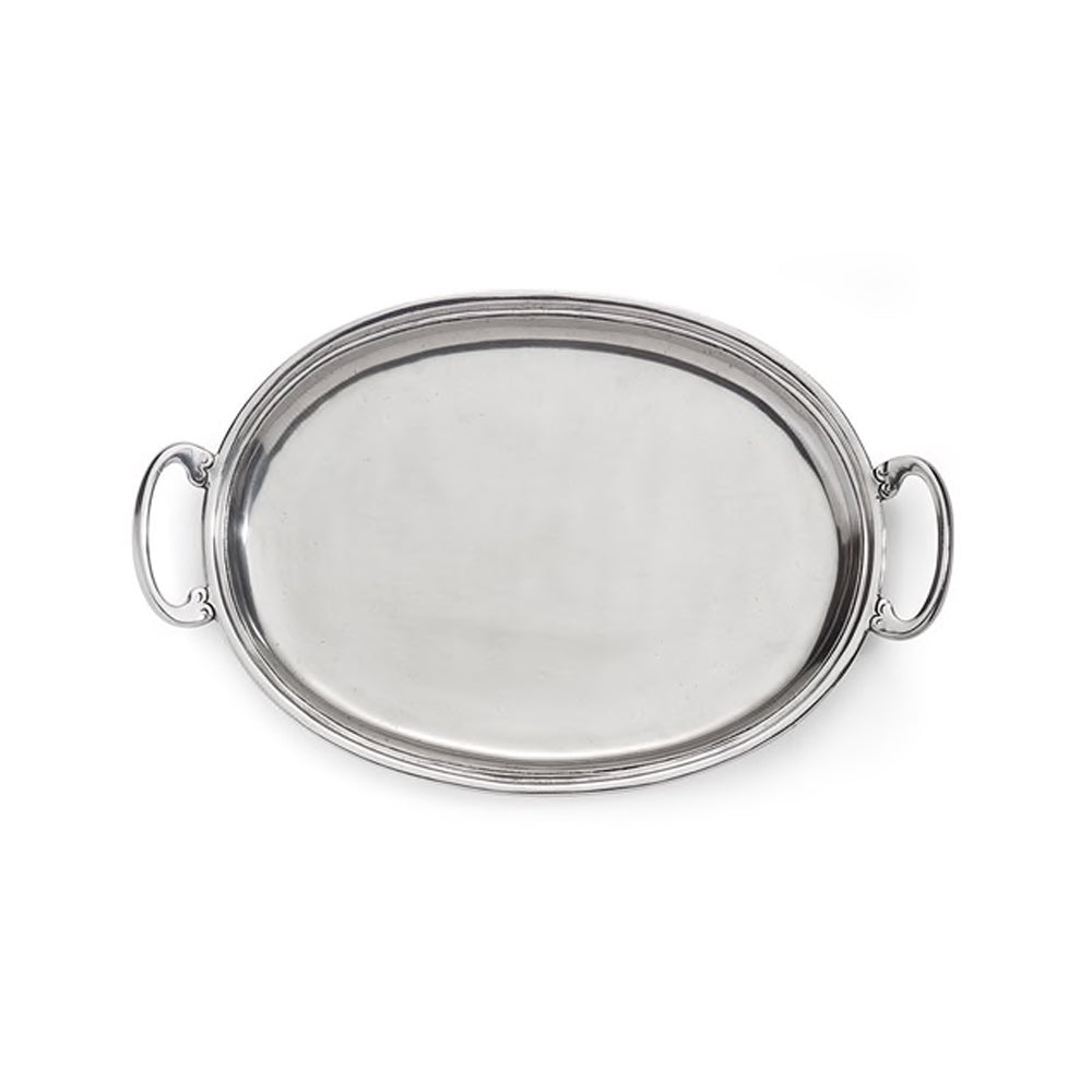 Peltro Medium Oval Tray with Handles