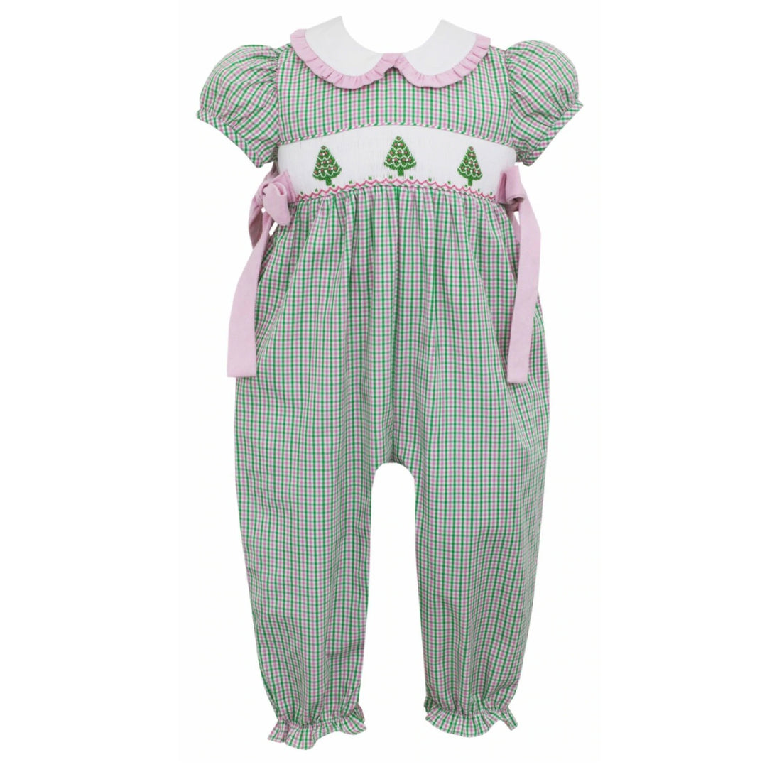 Green & Pink Christmas Trees Long Bubble With Bows