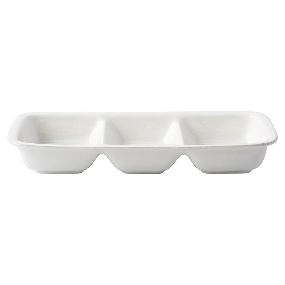 Puro Whitewash 15" Divided Serving Dish