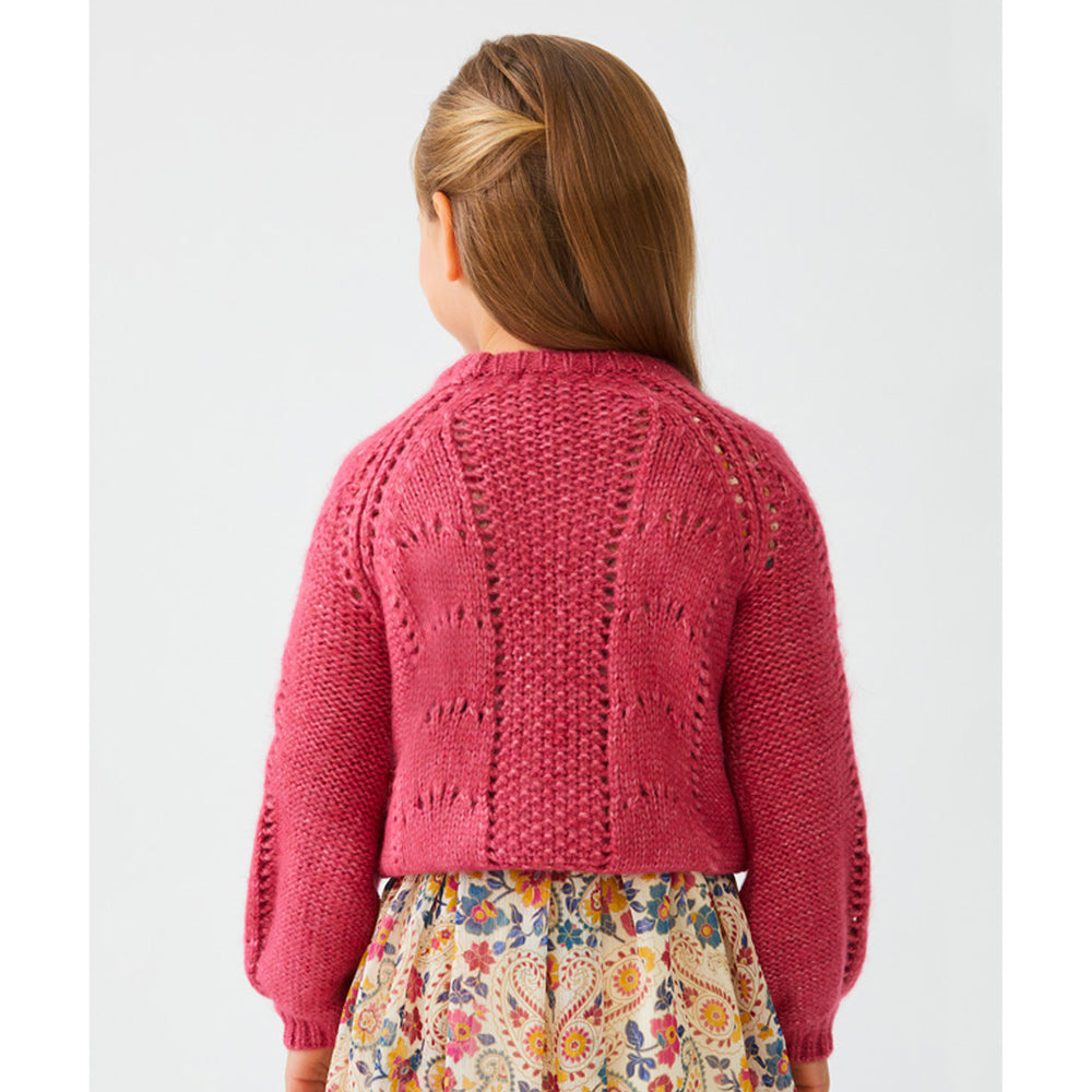 Raspberry Openwork Sweater