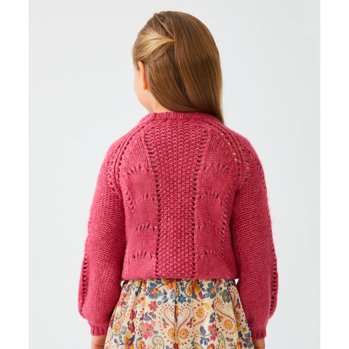 Raspberry Openwork Sweater