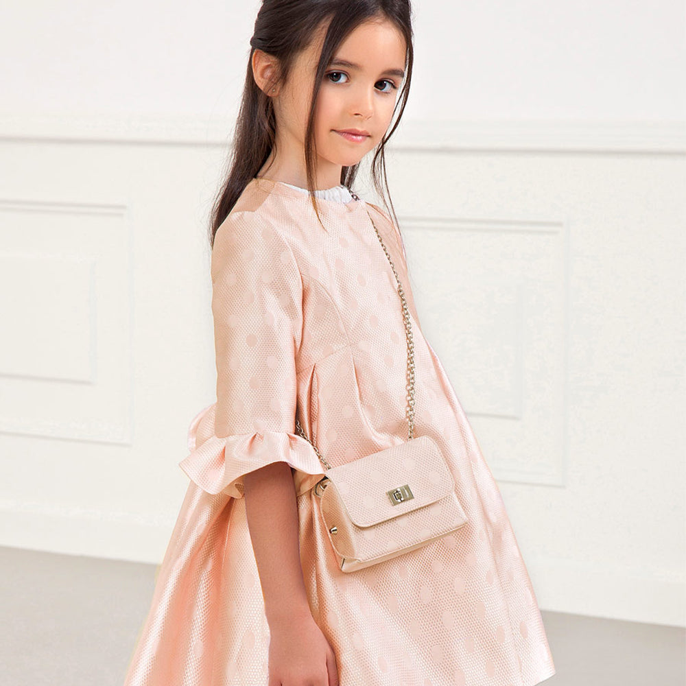 Pink Polka-Dot Jacquard Coat