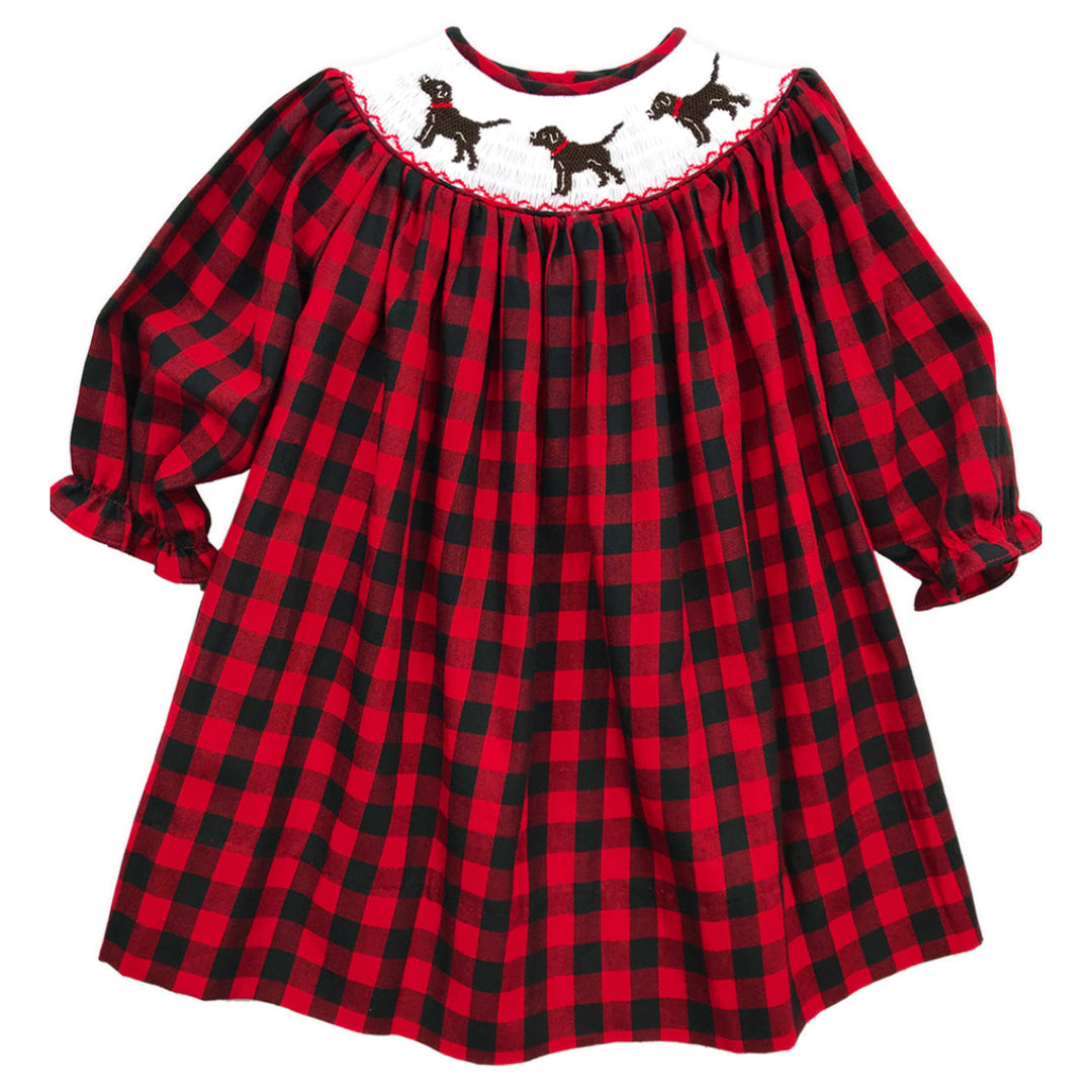 Smocked Puppy Dog Bishop Dress