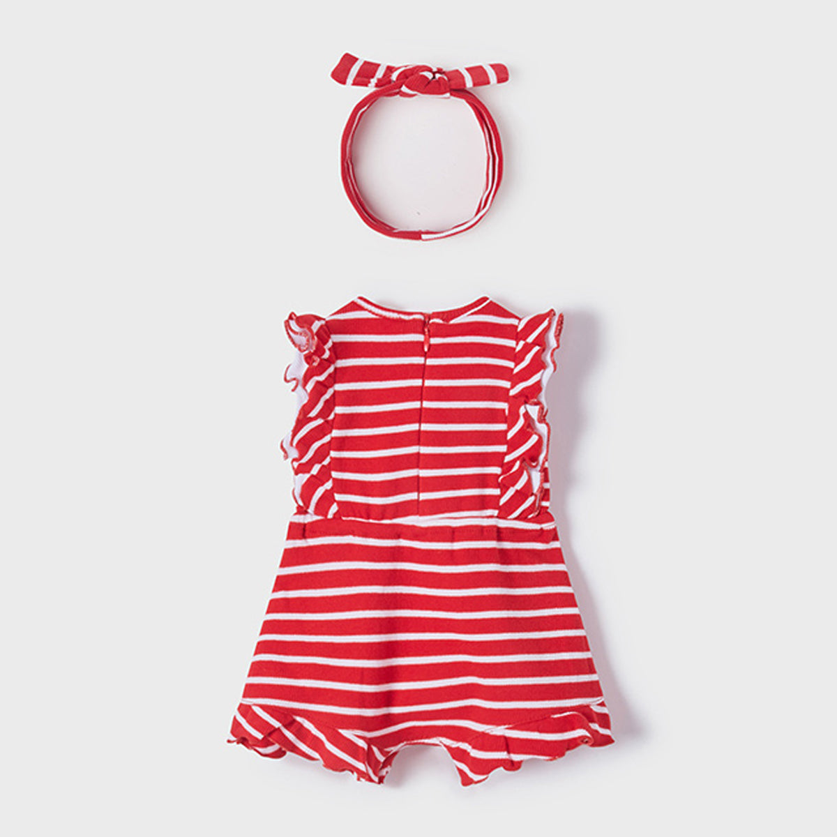 Red Knit Ecofriends Jumpsuit With Headband