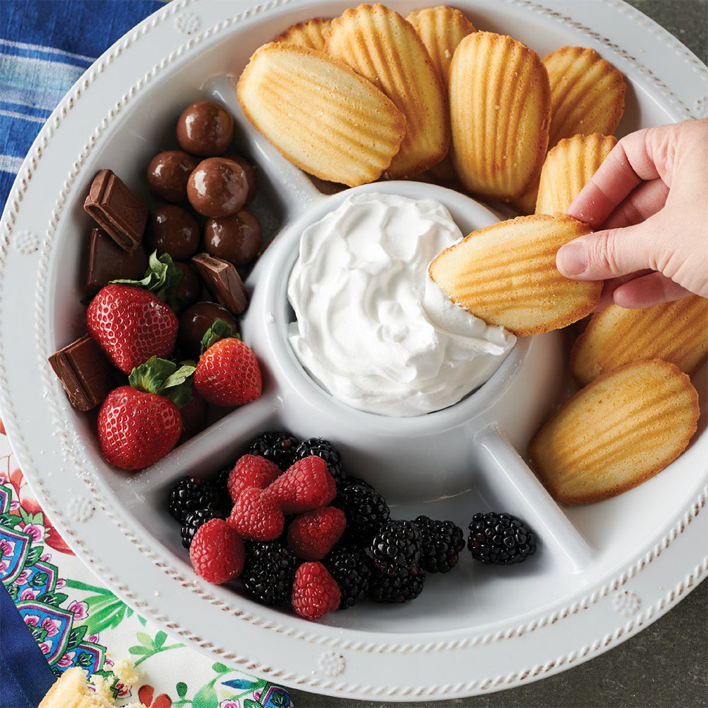 Berry & Thread Melamine 15" Crudite Platter - Whitewash