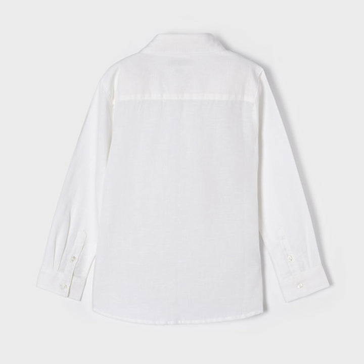 White Long Sleeve Linen Button Down