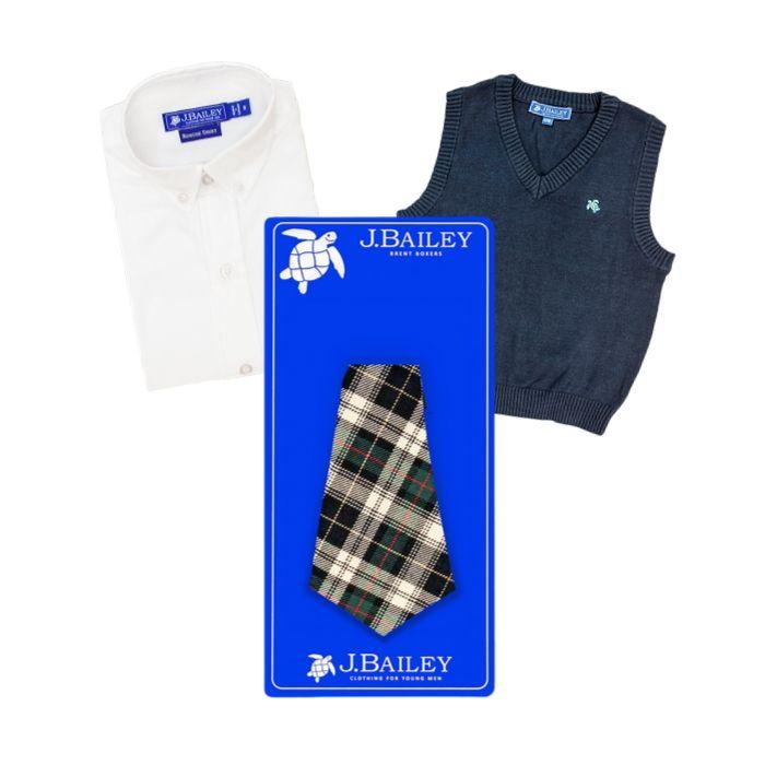 Bailey Long Tie - Hunter Plaid