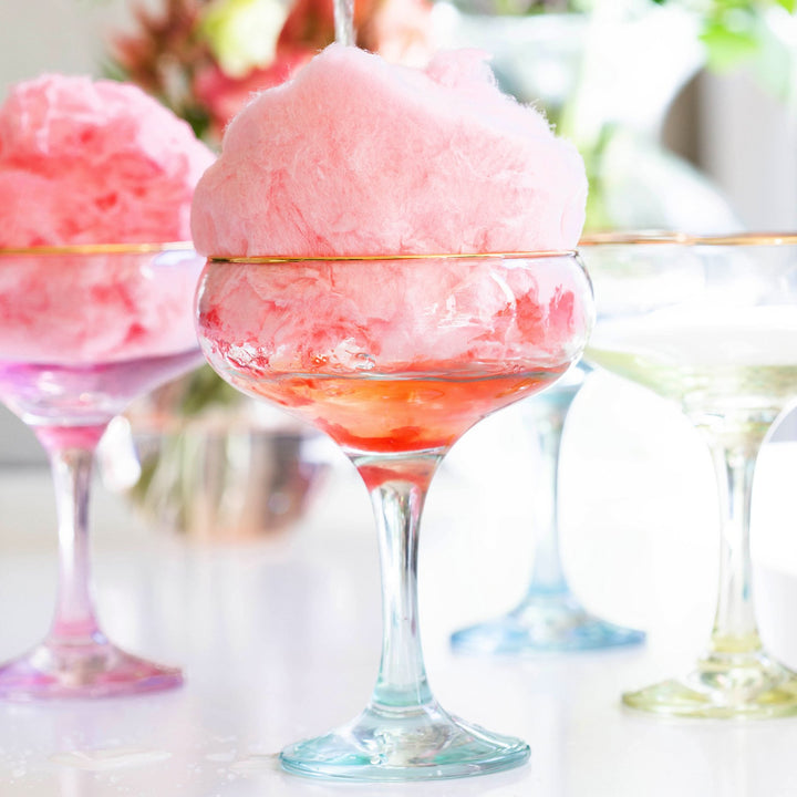 Rainbow Green Coupe Champagne Glass