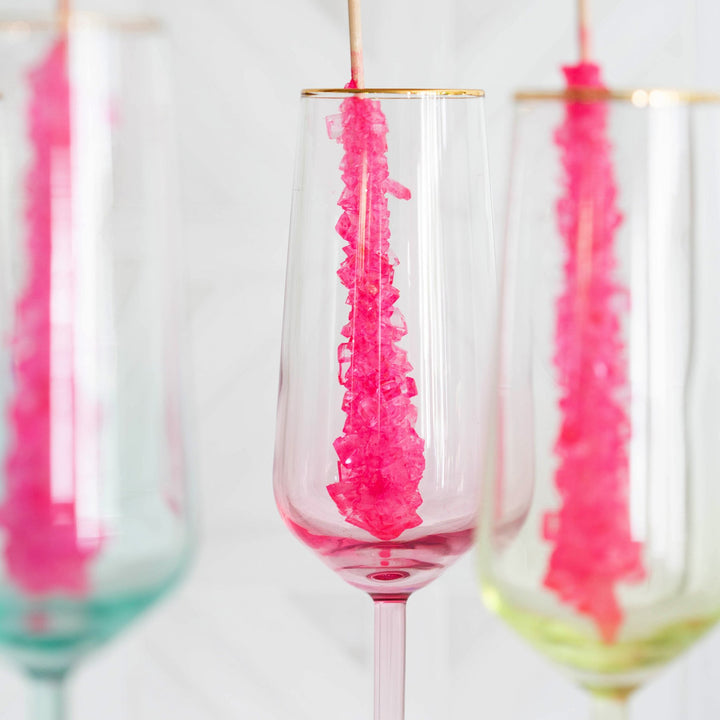 Rainbow Pink Champagne Flute