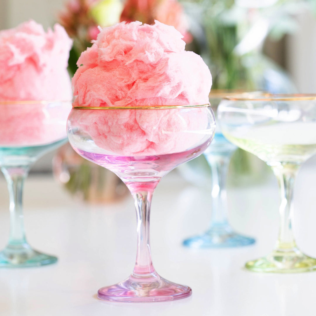 Rainbow Pink Coupe Champagne Glass