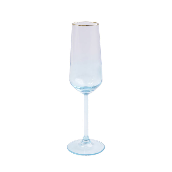 Rainbow Blue Champagne Flute