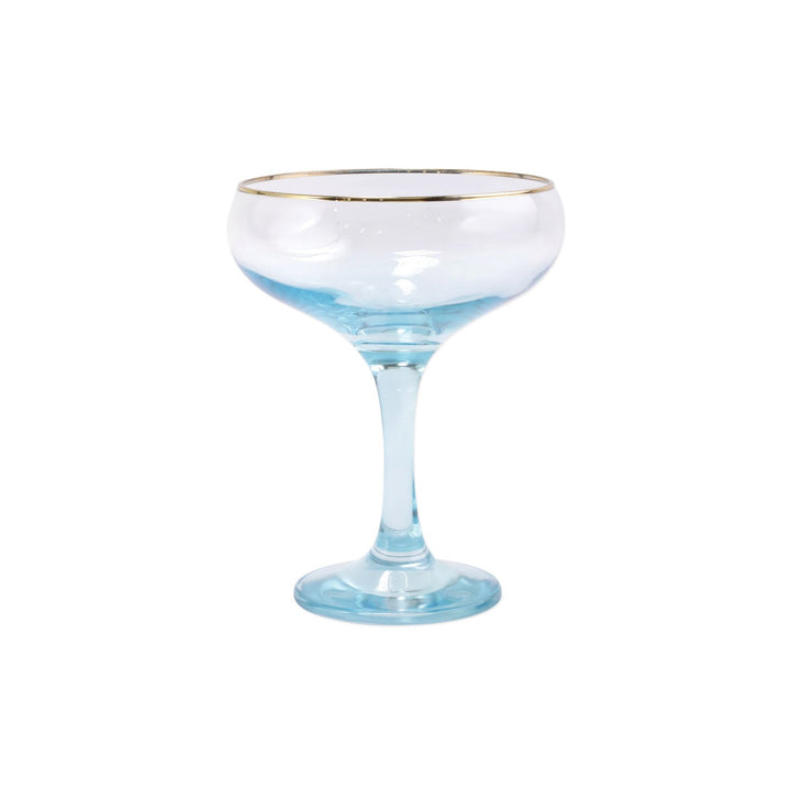 Rainbow Blue Coupe Champagne Glass