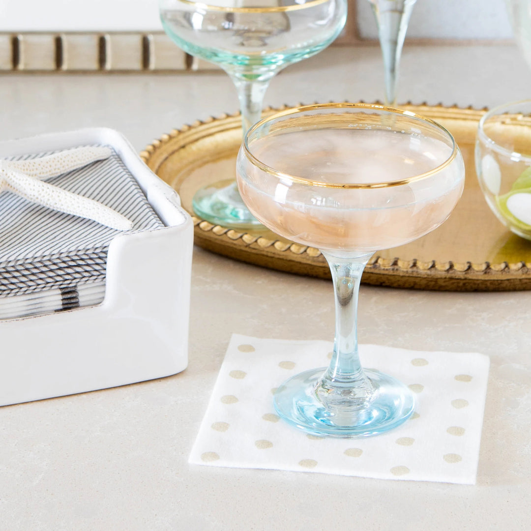 Rainbow Blue Coupe Champagne Glass