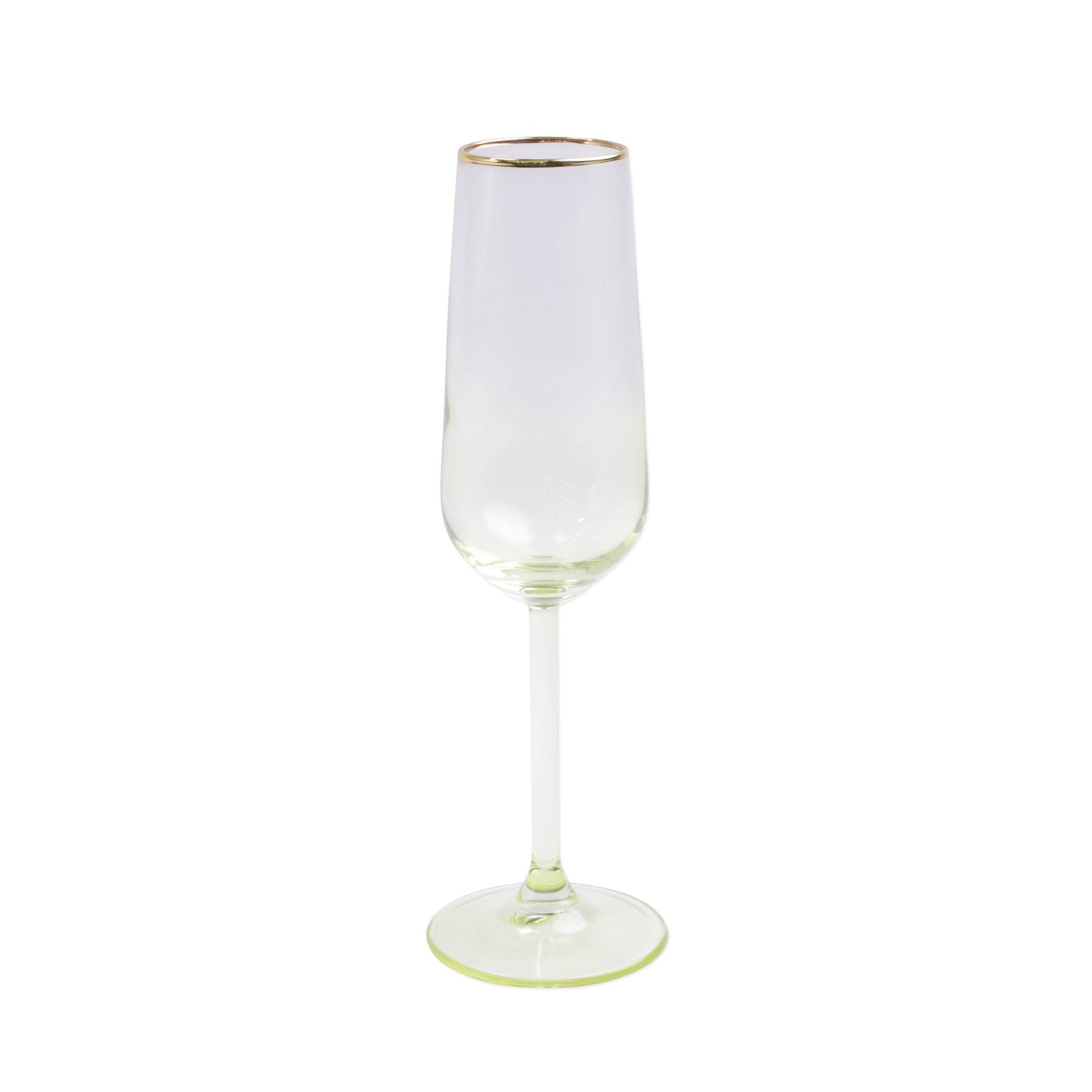 Rainbow Yellow Champagne Flute