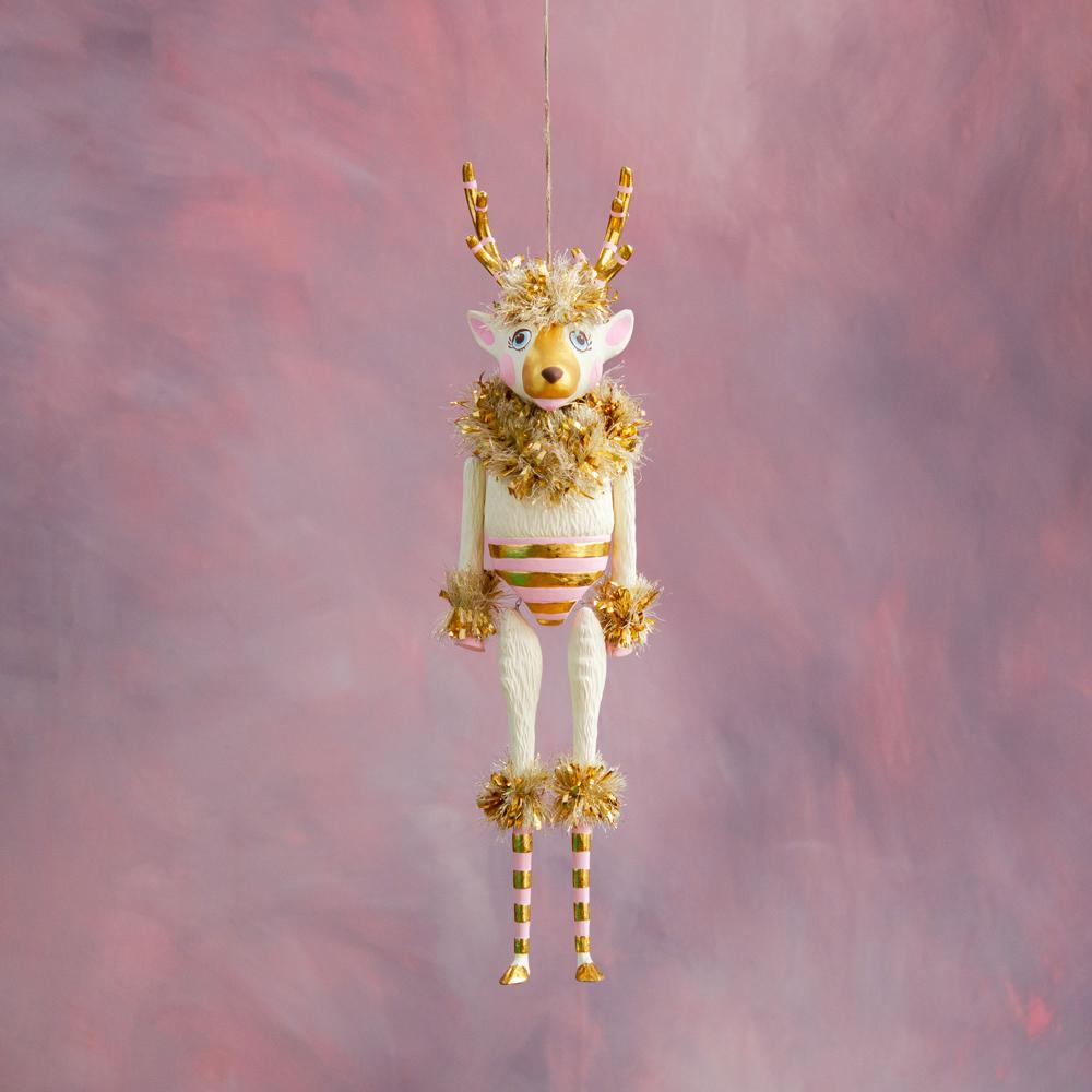 Gold & Blush La Renee The Reindeer Hanging Figure