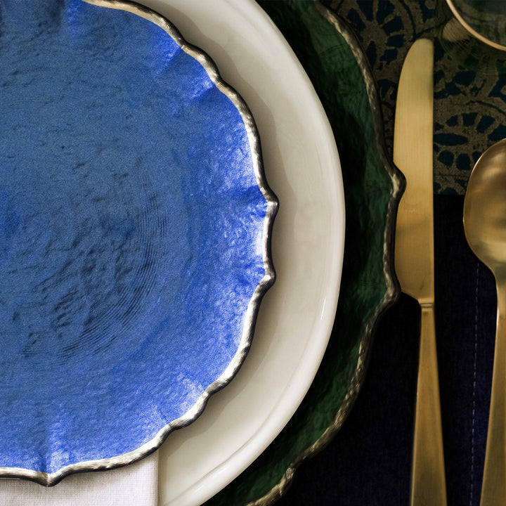 Baroque Glass Cobalt Salad Plate