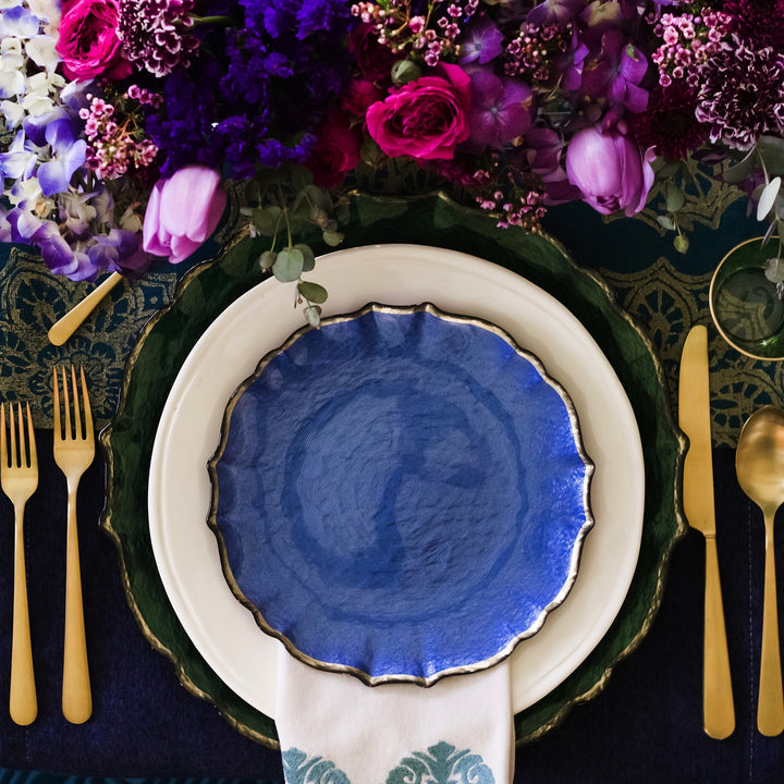 Baroque Glass Cobalt Salad Plate