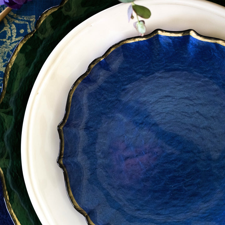Baroque Glass Cobalt Salad Plate