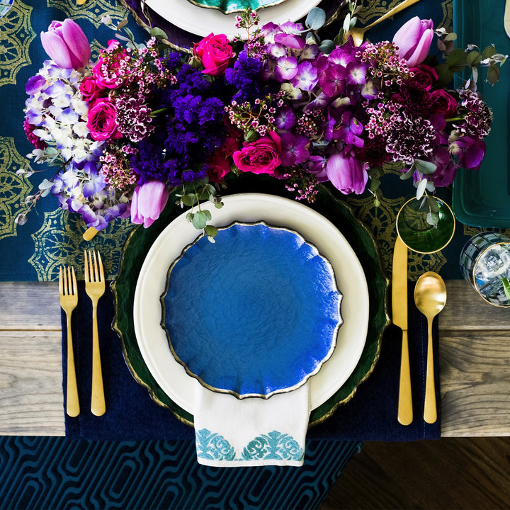 Baroque Glass Cobalt Salad Plate