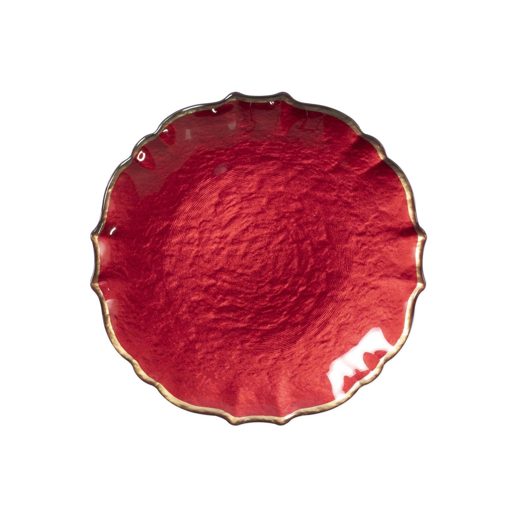 Baroque Glass Red Salad Plate
