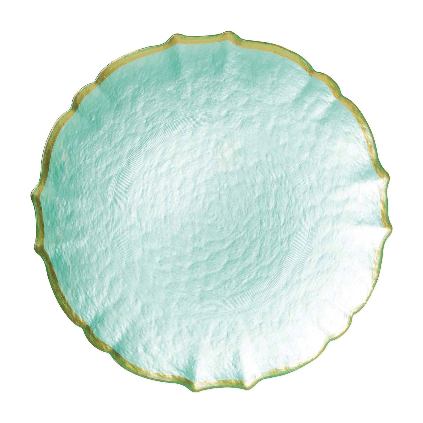 Baroque Glass Aqua Service Plate/Charger