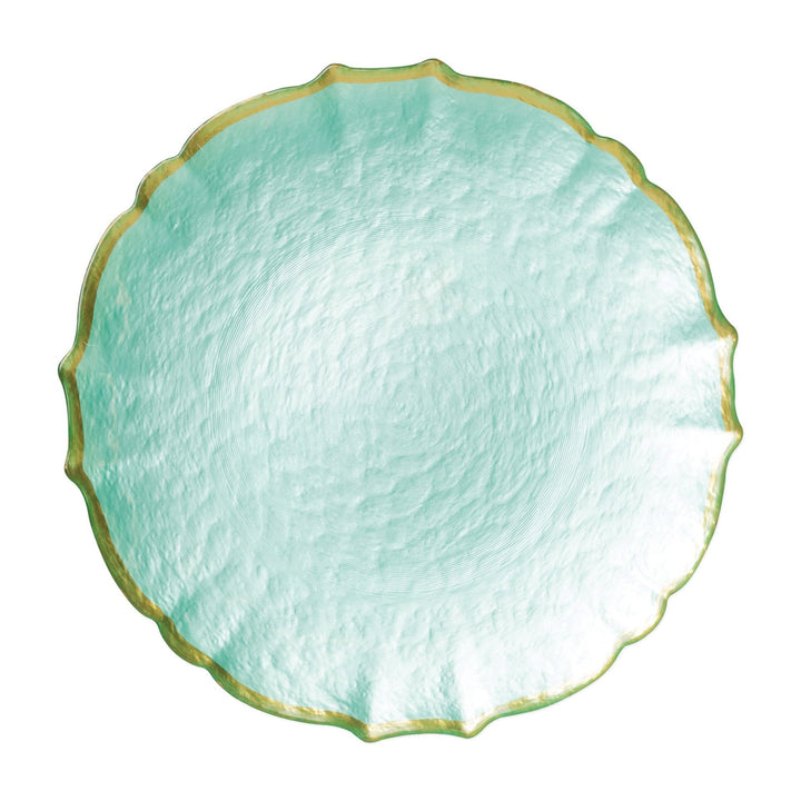 Baroque Glass Aqua Service Plate/Charger