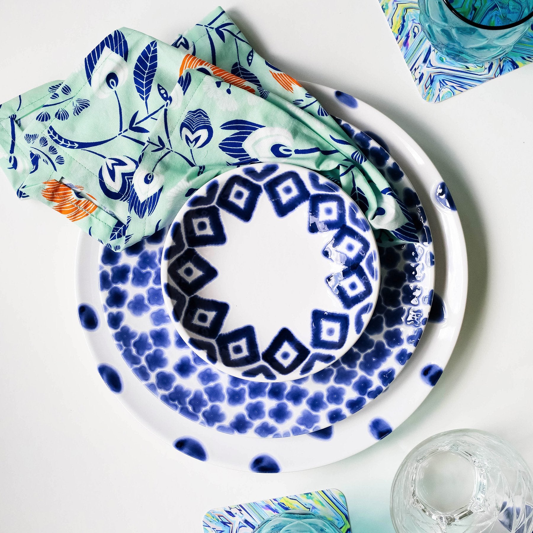 Santorini Dot Dinner Plate