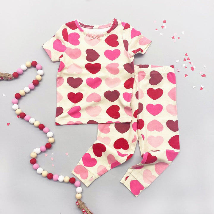 Scalloped Hearts Baby/Kid/Adult PJ Set