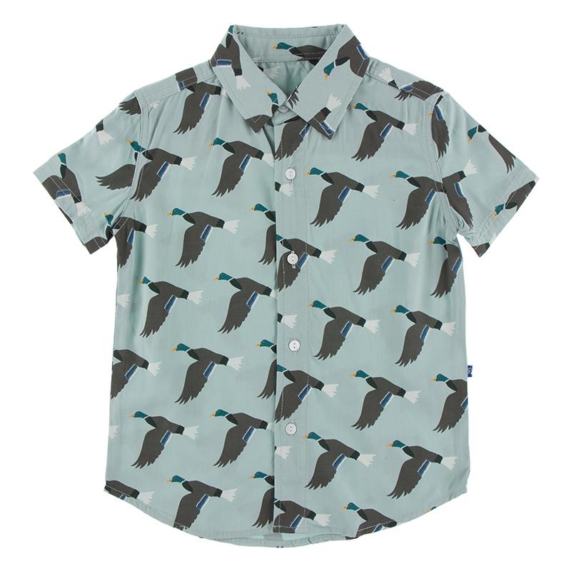 Jade Mallard Duck Short Sleeve Woven Shirt