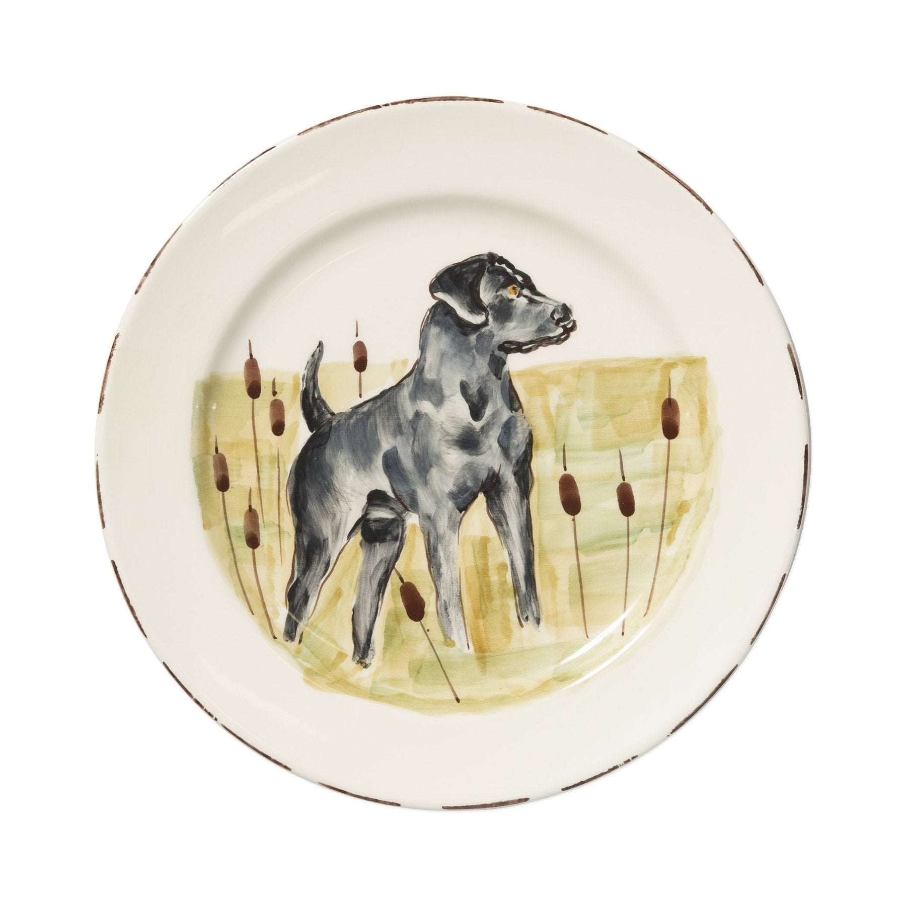 Wildlife Black Hunting Dog Dinner Plate