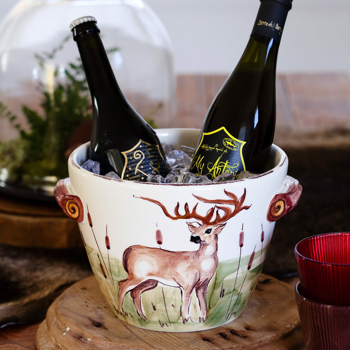 Wildlife Deer Handled Deep Serving Bowl