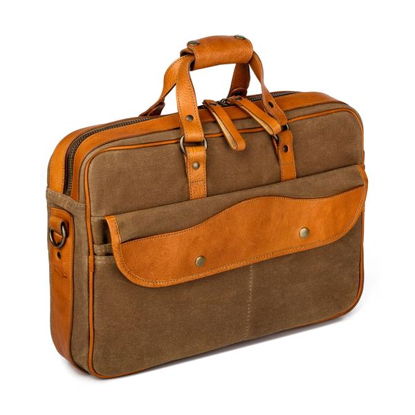 Campaign Waxed Canvas Briefcase 
