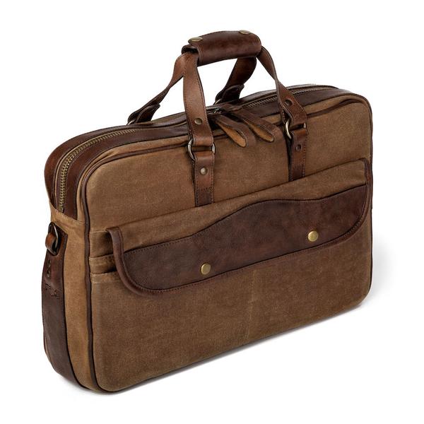 Campaign Waxed Canvas Briefcase