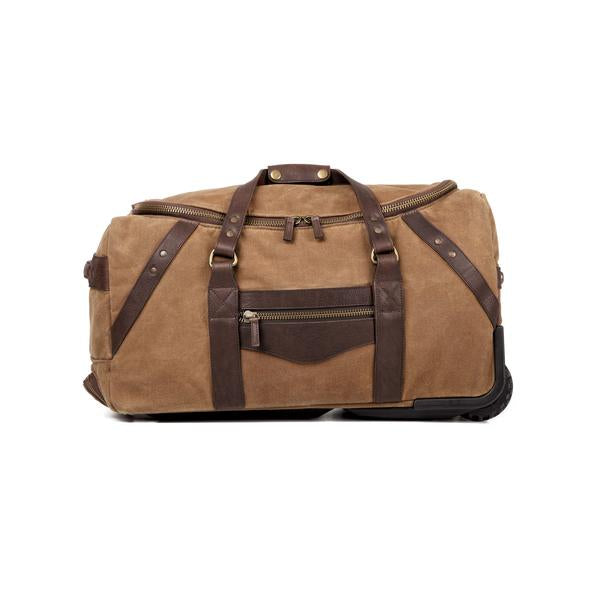 Campaign Waxed Canvas Wheeled Rolling Carry-On Duffle Bag