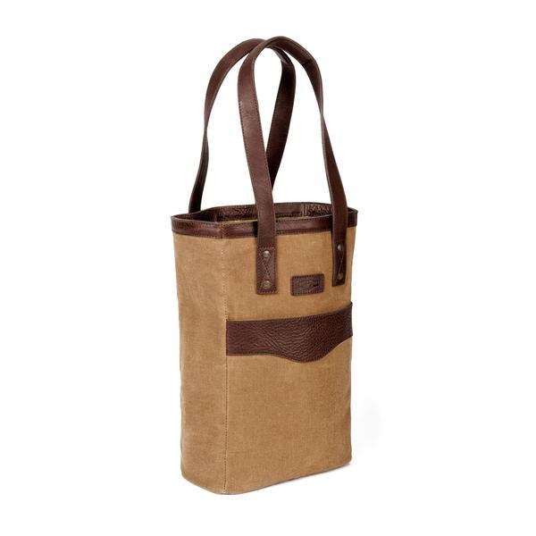 Campaign Waxed Canvas Two Bottle Wine Tote