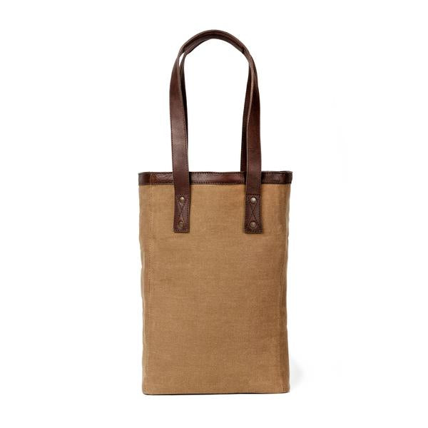 Campaign Waxed Canvas Two Bottle Wine Tote