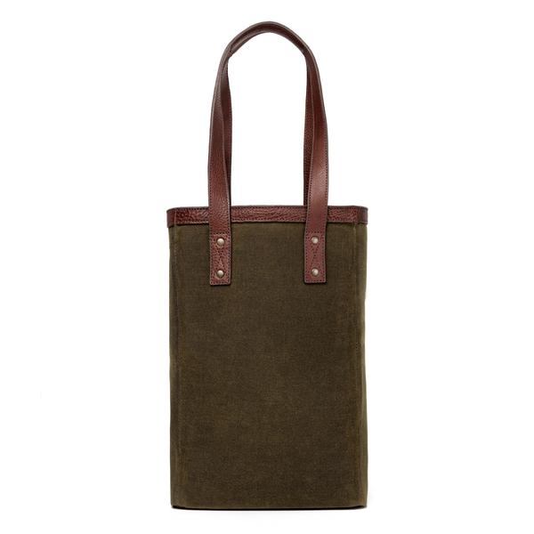 Campaign Waxed Canvas Two Bottle Wine Tote