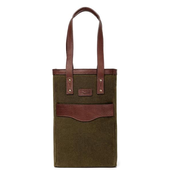 Campaign Waxed Canvas Two Bottle Wine Tote