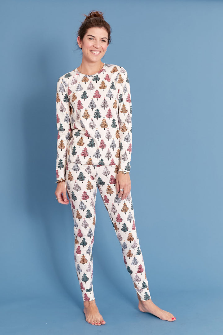 Multi Christmas Trees Baby/Kid/Adult Holiday PJ Set