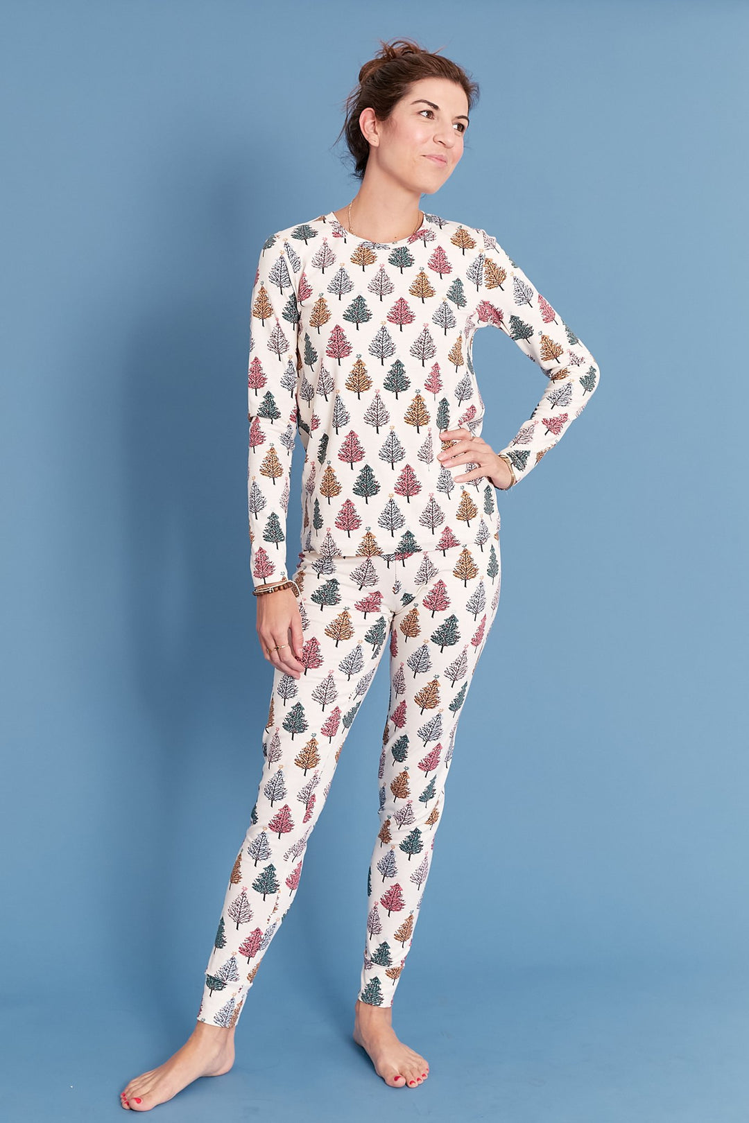 Multi Christmas Trees Baby/Kid/Adult Holiday PJ Set