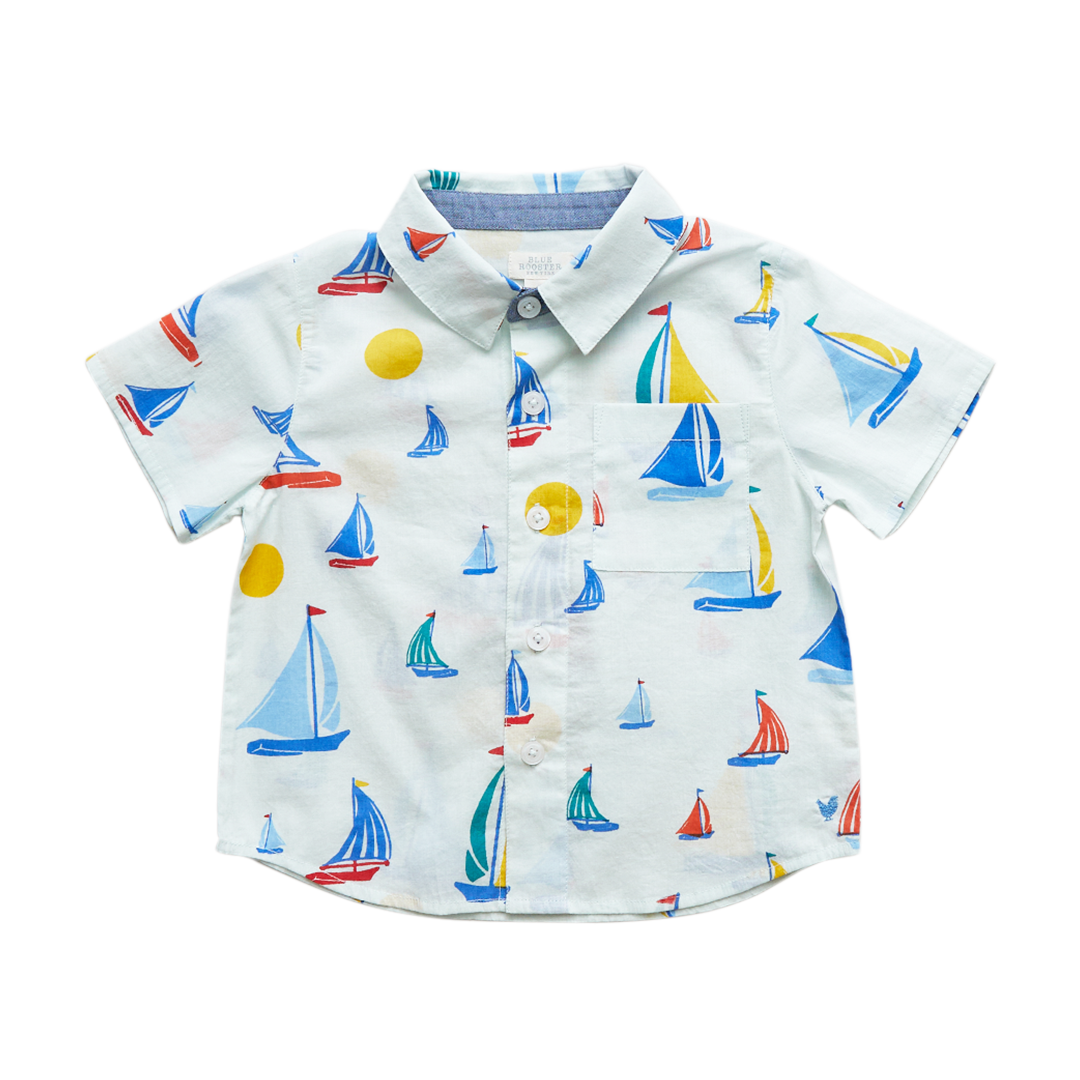 Wan Blue Sailboats Jack Shirt