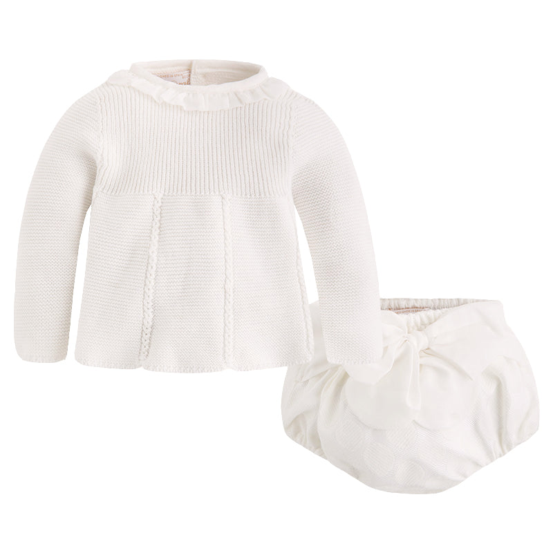 Ivory Sweater & Bow Bloomer Set