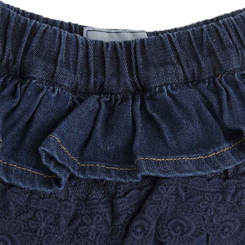 Ruffle Layered Denim Skirt