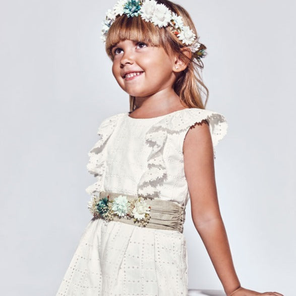 Natural Embroidered Romper